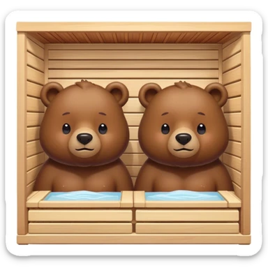 Two strong bears in sauna sticker