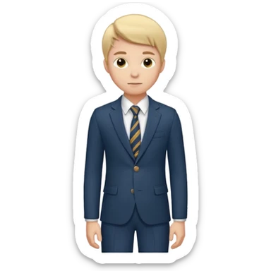 Young man, tailored trousers, a crisp button-down shirt, a blazer, and tie

 sticker