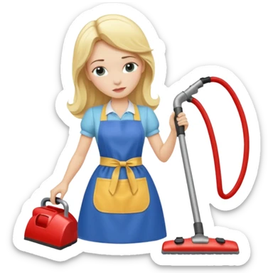 Sleeping beauty vacuuming  sticker