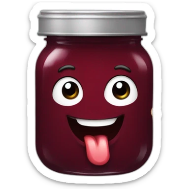 Student with his tongue hanging out and a jar of jam in his hands sticker