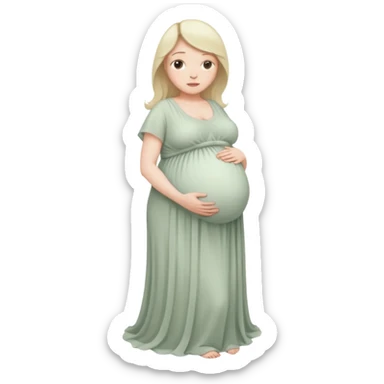 heavily pregnant woman with extremely large overdue belly sticker