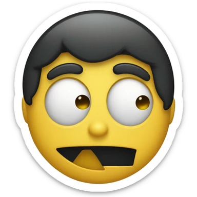 a close up of a yellow smiley face with a black hair, style of emoji, fear emoji, new emoji of biting your lip, emoji, frowning expression, sad emoji, confused facial expression, he looks like a human minion, frown, cynical face, confused expression, frowning, frown!, bored expression, discord emoji, funny emoji sticker