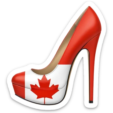 Canada flag patterned pair of ultra realistic, detailed, sexy platform high heel pumps sticker