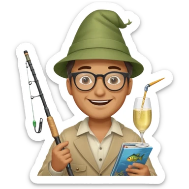 Male accountant loves fishing  movies and comics and is Italian sticker