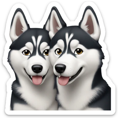 Two huskies  sticker
