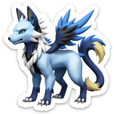 WereGarurumon-Zeraora-Renamon-Absol-fusion-hybrid-creature (full body sticker