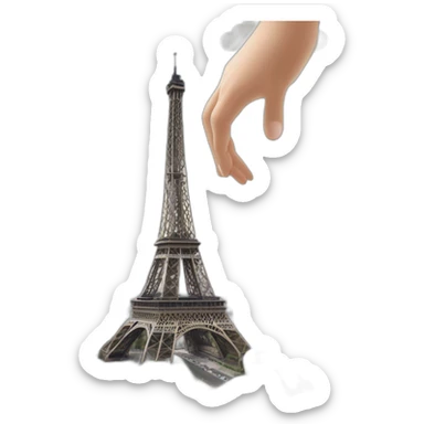 Un meuf sur un mec assis en haut de la tour eiffel sticker