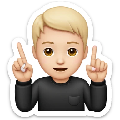 👉 make a emoji with that’s but have the middle finger an pinky also poke out but hide the thumb but keep the ring finger tucked in sticker