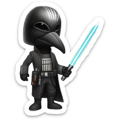 A loon with a lightsaber  sticker