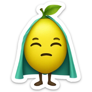 Lemon wearing a poncho  sticker