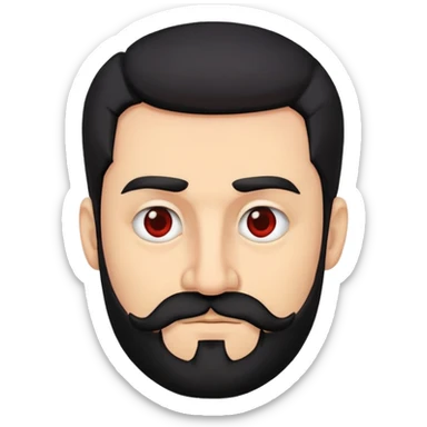 A red-skinned man with crooked nose, black hair and black beard sticker