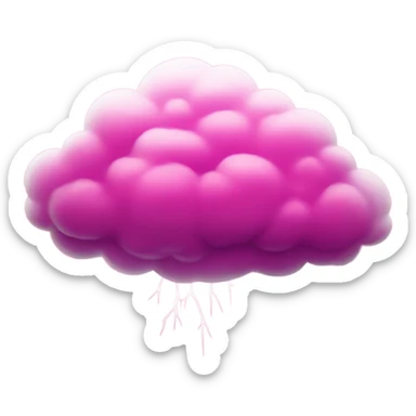 Hot pink thunderstorm cloud  sticker
