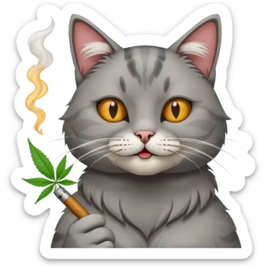 Cat smoking weed sticker