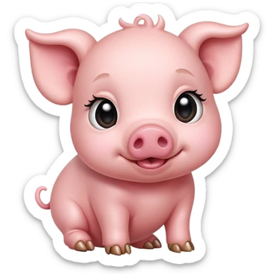 Сute baby pig sticker