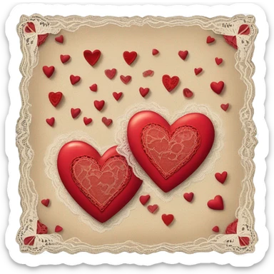 vintage valentine’s day card red sticker