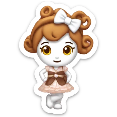 Cinnamon roll from hello kitty with coquette outfit on sticker
