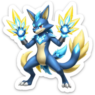 Lucario-Luxray-Zeraora-Manectric-fusion (full body) sticker