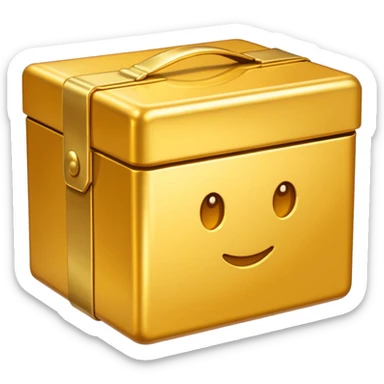 Clean Gold box direct frontal view sticker