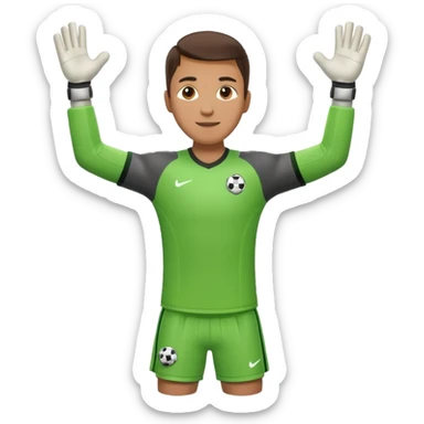 soccer goalkeeper full body and football boots arms out sticker