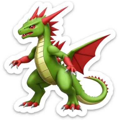 Cool edgy Guilmon-Flygon-Tyranitar-Digimon-hybrid-fusion, full body sticker