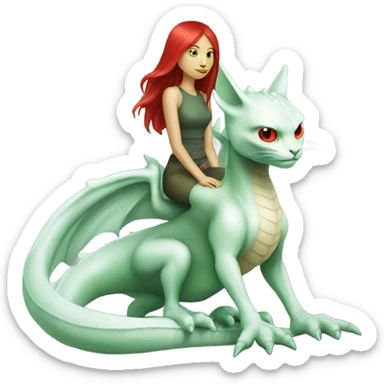 [politically incorrect, (
	{ female, alien, color: light green, hair:red, eyes:cat} ]
	on a 
	[{ dragon: white}]) sticker