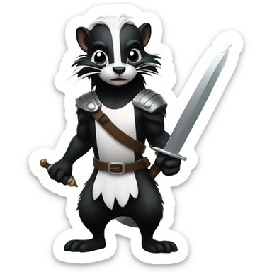 Skunk with a sword sticker