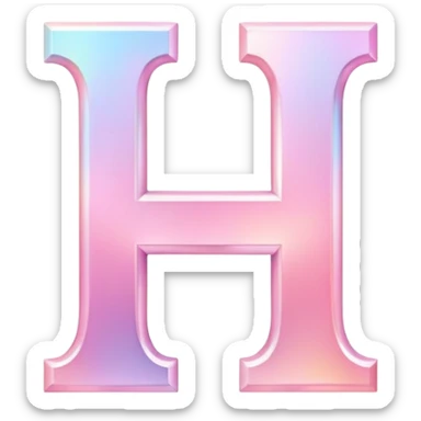Iridescent pastel pink formal Font setting icon with letter H sticker