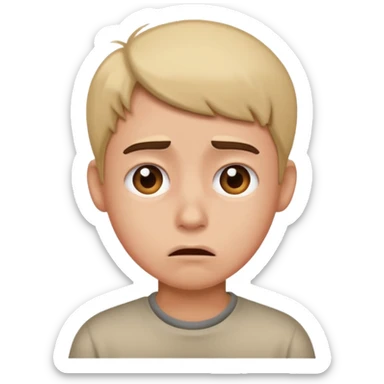 I need you to make an emoji of the gen z stare (young person like 20 yro’, like confusion, disgusted and kinda bored, it has to be very confused and disgusted  sticker