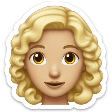 Blonde girl with curled hair and hazel eyes  sticker