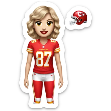 Taylor Swift in a number 87 Kansas City Chiefs Jersey  sticker