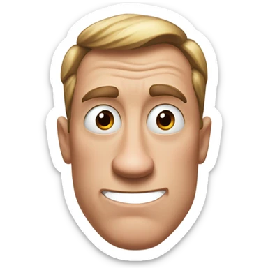 Realistic Mr incredible head with haircut and straight face and left eye facing left and right eye facing right and the THICCEST NOSE and the image is 0.01 percent to 0.1 percent deepfried sticker