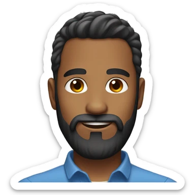 a man with a black long beard and short hairstyle sticker