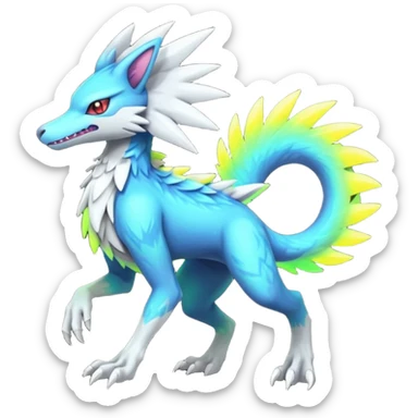 Neon Vibrant Pulsating Trail-glowing Chromatic Trico-Sergal-Kyurem-Silvally-fusion-hybrid sticker