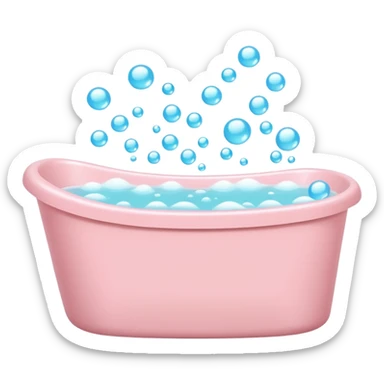 pale pink bathtub with bubbles sticker