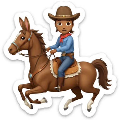 riding galloping horse with Rabbit rider sticker