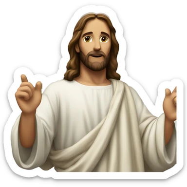 jesus christ and a big cross in the background sticker