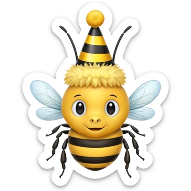 party hatted bee sticker