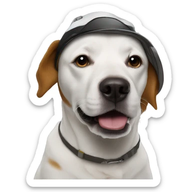 Dog wearing a hat in space  sticker