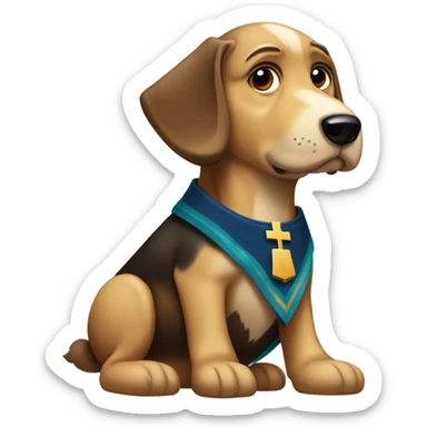 Perra pastor aleman sentado y simpatico sticker