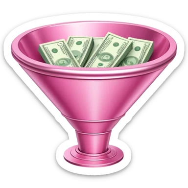 pink money in the sales funnel sticker