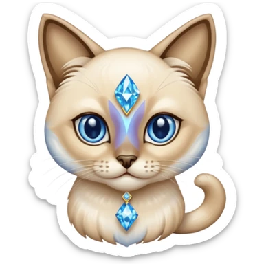Siamese cat with diamonds sticker