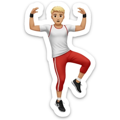 A person doing the griddy dance on top of Jake paul sticker