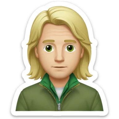james sunderland silent hill 2 a man with blonde long  hair and green jacket sticker