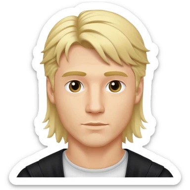 blonde male hair modern mullet with graduated neck sticker