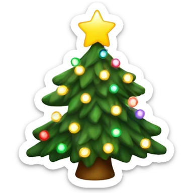 christmas tree with lights  sticker