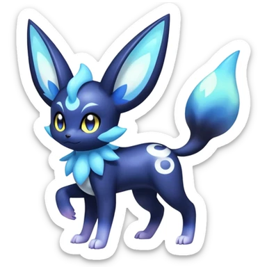 Nebulae Noibat-Meowstic-Umbreon-Fakémon-hybrid-creature (full body)  sticker