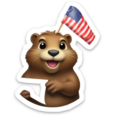 Beaver with an I voted sticker  sticker