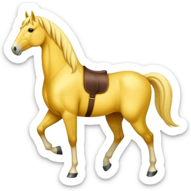 A standing yellow mature horse sticker