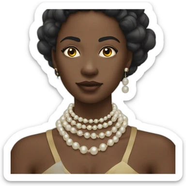 Black woman clutching her pearls around her neck sticker