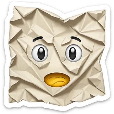 crumpled paper sticker